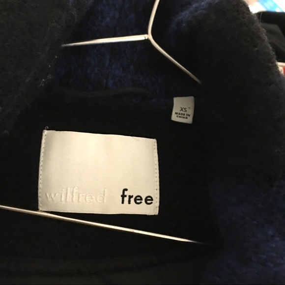 ARITZIA Wilfred Cecile WOOL Plaid Quilted Coat Black/Blue XS - Picture 9 of 11